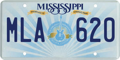 MS license plate MLA620