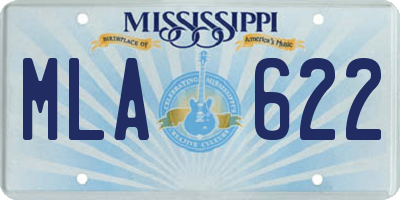 MS license plate MLA622