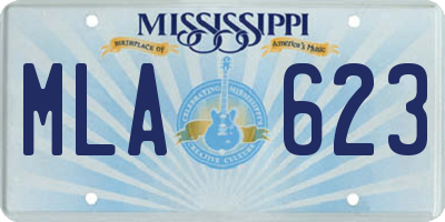 MS license plate MLA623
