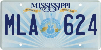 MS license plate MLA624