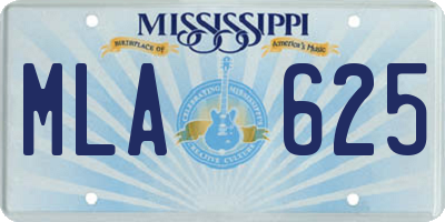 MS license plate MLA625