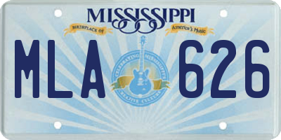 MS license plate MLA626