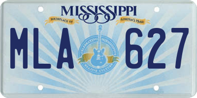 MS license plate MLA627