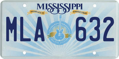 MS license plate MLA632
