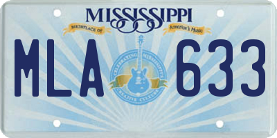 MS license plate MLA633