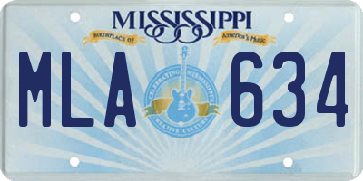 MS license plate MLA634
