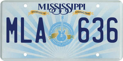 MS license plate MLA636