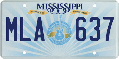 MS license plate MLA637