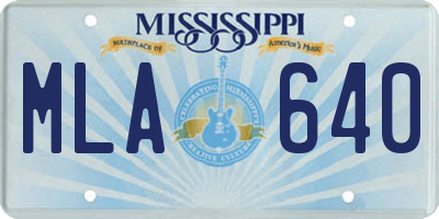 MS license plate MLA640