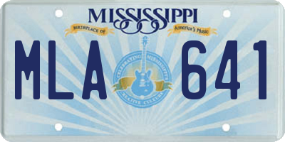MS license plate MLA641