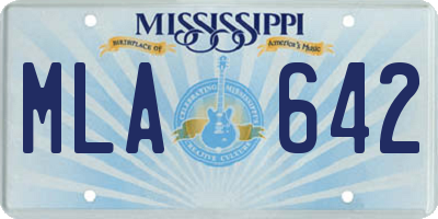 MS license plate MLA642