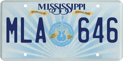 MS license plate MLA646