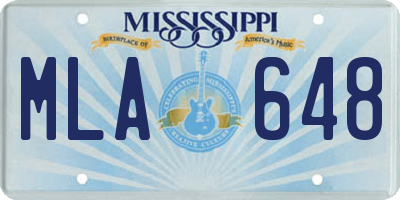 MS license plate MLA648