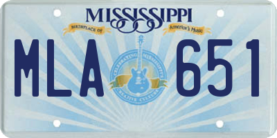 MS license plate MLA651