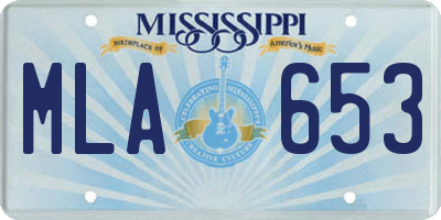 MS license plate MLA653