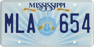 MS license plate MLA654