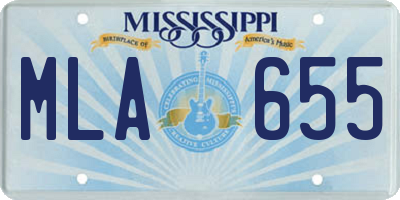 MS license plate MLA655