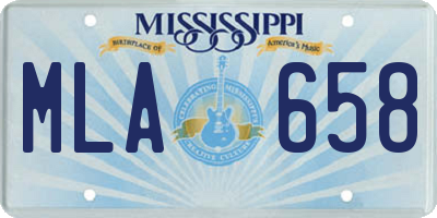 MS license plate MLA658
