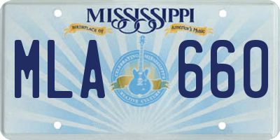 MS license plate MLA660