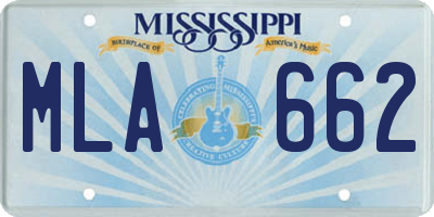 MS license plate MLA662