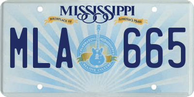 MS license plate MLA665
