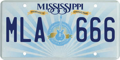 MS license plate MLA666
