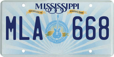 MS license plate MLA668