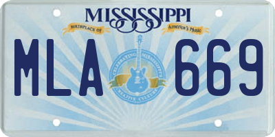 MS license plate MLA669