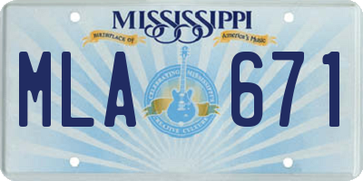 MS license plate MLA671