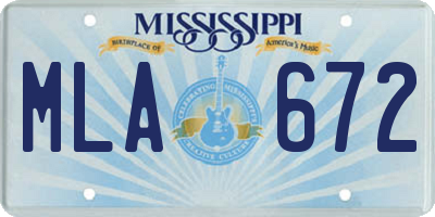 MS license plate MLA672