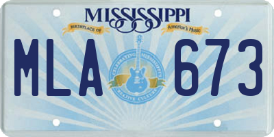 MS license plate MLA673