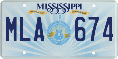 MS license plate MLA674