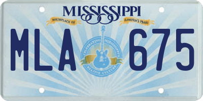 MS license plate MLA675