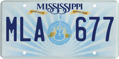 MS license plate MLA677