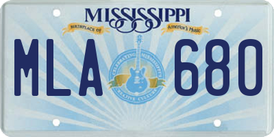 MS license plate MLA680