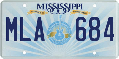 MS license plate MLA684