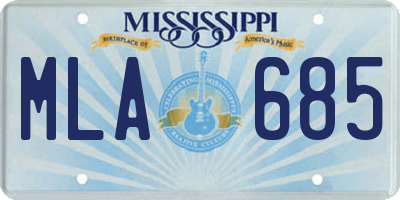 MS license plate MLA685