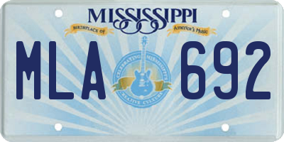 MS license plate MLA692
