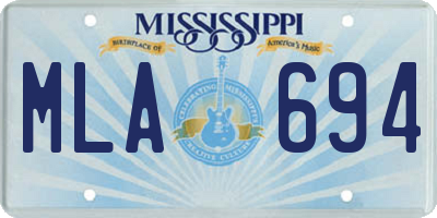 MS license plate MLA694