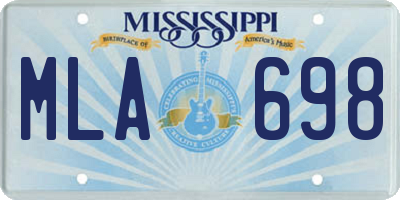MS license plate MLA698