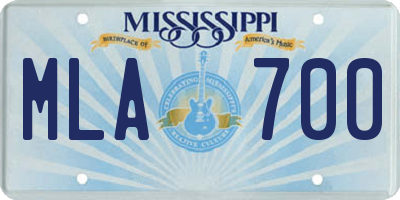 MS license plate MLA700