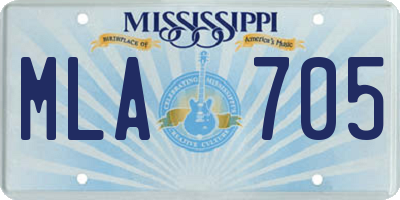 MS license plate MLA705