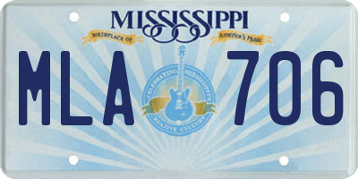 MS license plate MLA706
