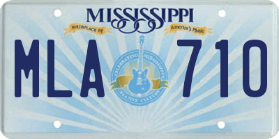 MS license plate MLA710