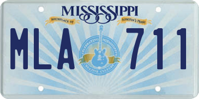 MS license plate MLA711