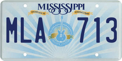 MS license plate MLA713