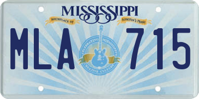 MS license plate MLA715