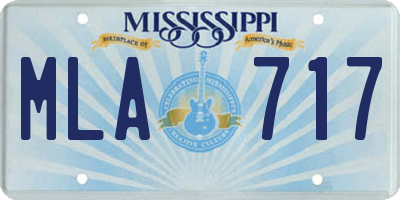 MS license plate MLA717