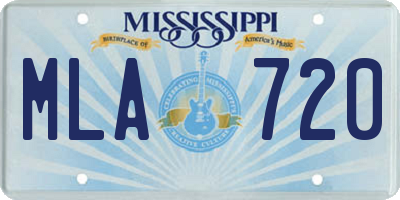 MS license plate MLA720