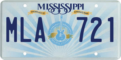 MS license plate MLA721